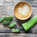 Fresh Aloe Vera On the old wooden background